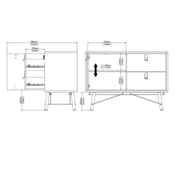 Biela komoda Tvilum Ry, 102 x 72 cm - Image 6