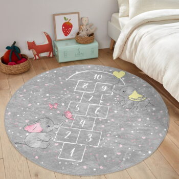 Sivý detský koberec ø 100 cm Comfort – Mila Home - Image 5