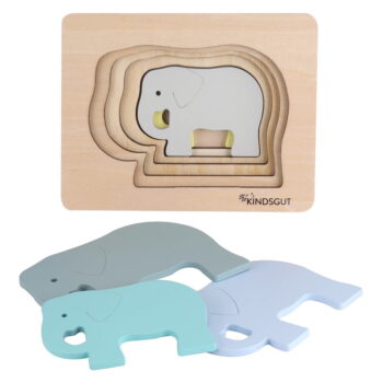 Drevené detské puzzle Kindsgut Elephant - Image 3