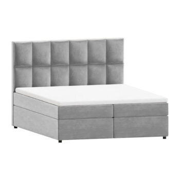 Svetlosivá boxspring posteľ s úložným priestorom 200x200 cm Flip – Ropez