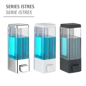 Biely nástenný plastový dávkovač mydla 320 ml Istres – Wenko – Obrázok 3