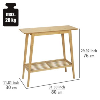 Bambusový konzolový stolík v prírodnej farbe 30x80 cm Kona - Wenko - Image 2
