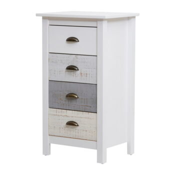 Vysoká bielo-sivá komoda so 4 zásuvkami Marckeric Romantica, 46 × 80 cm – Obrázok 4