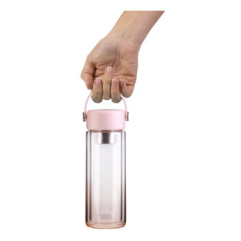 Ružová sklenená fľaša 350 ml Fuori – Vialli Design - Image 7