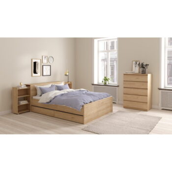 Dvojlôžková posteľ v prírodnej farbe 140x190 cm Naia – Tvilum – Obrázok 6