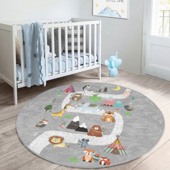 Sivý detský koberec ø 80 cm Comfort – Mila Home - Image 4