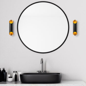 Nástenné svietidlo v čiernej a zlatej farbe ø 8 cm Cut – Opviq lights - Image 3