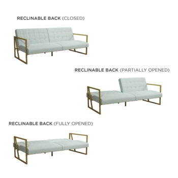 Biela rozkladacia pohovka so zamatovým povrchom CosmoLiving by Cosmopolitan Lexington – Obrázok 4