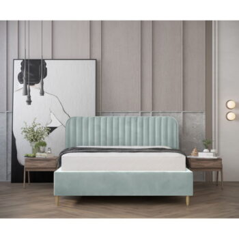 Čalúnená jednolôžková posteľ s úložným priestorom s roštom 120x200 cm v mentolovej farbe Noto – Maison de Rêve - Image 9