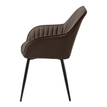 Tmavohnedá jedálenská stolička z imitácie kože Melfort – Unique Furniture - Image 3