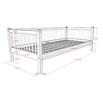 Biela detská posteľ z bukového dreva 90x200 cm Forrest – Vipack - Image 3