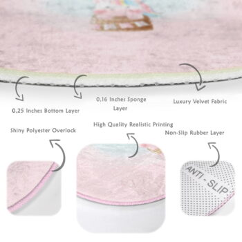 Ružový detský koberec ø 120 cm Comfort – Mila Home - Image 8