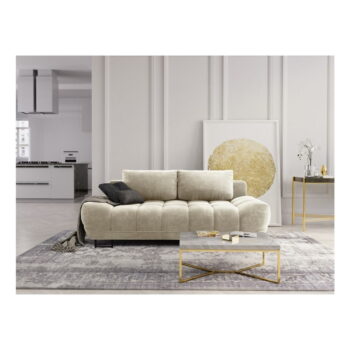 Béžová trojmiestna rozkladacia pohovka so zamatovým poťahom Windsor & Co Sofas Cirrus - Image 6