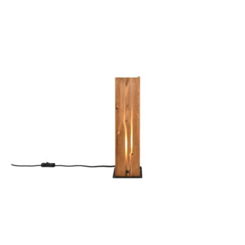 Stolová lampa v čierno-prírodnej farbe s dreveným tienidlom (výška 40 cm) Karuni – Trio – Obrázok 7