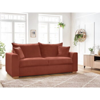 Menčestrová rozkladacia pohovka v tehlovej farbe 225 cm Augustin – Bobochic Paris - Image 7