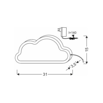 Modrá detská lampička Cloud - Candellux Lighting - Image 3