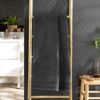 Tmavosivá froté bavlnená osuška 70x130 cm Tendresse – douceur d'intérieur - Image 2