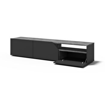 Čierny TV stolík v dekore betónu 180x38 cm Verone – TemaHome – Obrázok 3
