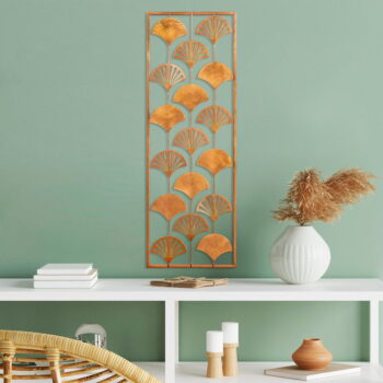 Kovová nástenná dekorácia 32x90 cm Gingko – Wallity – Obrázok 3