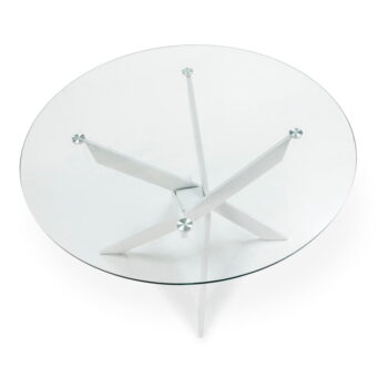 Okrúhly jedálenský stôl so sklenenou doskou 120x120 cm Ruth - Marckeric – Obrázok 4