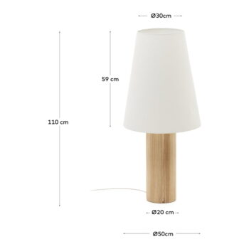 Stojacia lampa s textilným tienidlom v bielo-prírodnej farbe (výška 110 cm) Marga – Kave Home - Image 7
