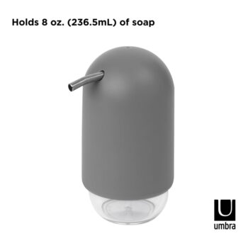 Sivý plastový dávkovač mydla 230 ml Touch – Umbra – Obrázok 4