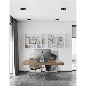 Pracovný stôl v dekore betónu s čiernou podnožou TemaHome Multi, 160 x 90 cm - Image 2