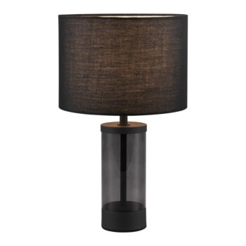 Čierna stolová lampa s textilným tienidlom (výška 33,5 cm) Grazia – Trio