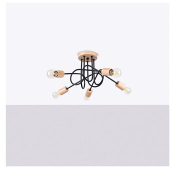 Stropné svietidlo v čierno-prírodnej farbe 15x61 cm Tumber – Nice Lamps - Image 7