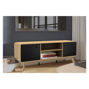TV stolík v dekore duba v čierno-prírodnej farbe 140x53 cm Cassie – Støraa – Obrázok 4