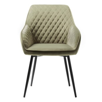 Khaki zamatová jedálenská stolička Milton – Unique Furniture - Image 2