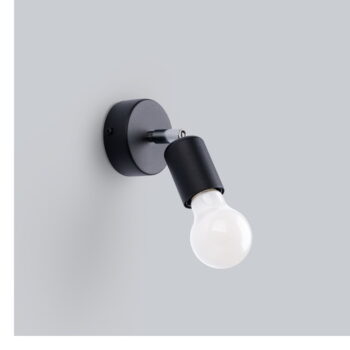 Čierne nástenné svietidlo ø 6 cm Brando – Nice Lamps - Image 5