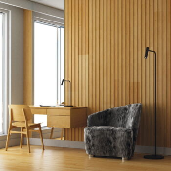 Čierná stojacia lampa SULION Alexia, výška 148 cm - Image 3