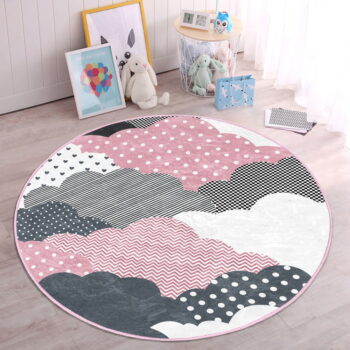 Ružovo-sivý detský koberec ø 80 cm Comfort – Mila Home - Image 3