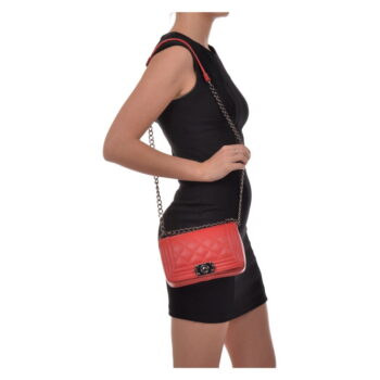 Červená kožená listová kabelka Isabella Rhea Mari – Obrázok 5