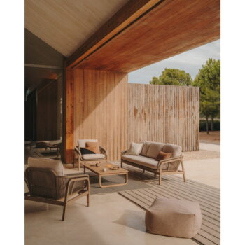 Záhradná lounge súprava z masívu akácie pre 5 v béžovo-prírodnej farbe Vellana – Kave Home – Obrázok 2