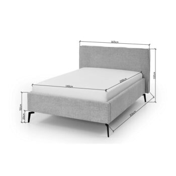 Krémová čalúnená dvojlôžková posteľ s úložným priestorom s roštom 140x200 cm Riva – Meise Möbel - Image 9