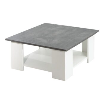 Biely konferenčný stolík s doskou v dekore betónu 67x67 cm Square - TemaHome - Image 2
