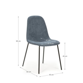 Modré jedálenské stoličky v súprave 4 ks Renne – Marckeric - Image 5