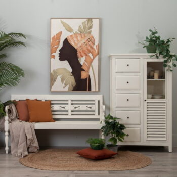 Biela vysoká komoda z masívu mindi 95x150 cm Luanco – Ixia - Image 4