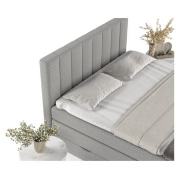 Svetlosivá boxspring posteľ s úložným priestorom 160x200 cm Ruby – Maison de Rêve - Image 2