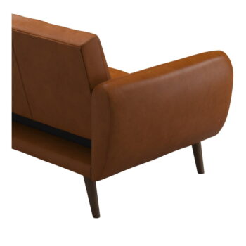 Oranžová rozkladacia pohovka z imitácie kože 207 cm Brittany - Novogratz – Obrázok 5