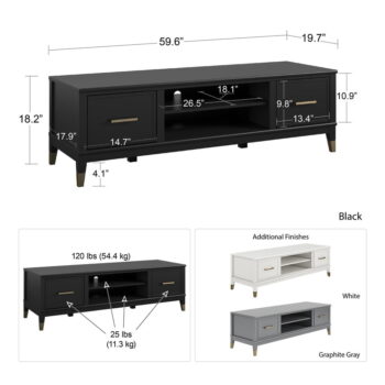 Biely TV stolík CosmoLiving by Cosmopolitan Westerleigh - Image 8