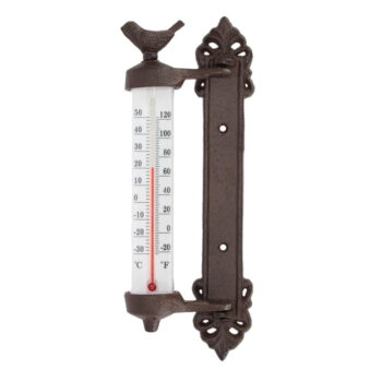 Liatinový nástenný teplomer Esschert Design Bird, výška 27,3 cm – Obrázok 5