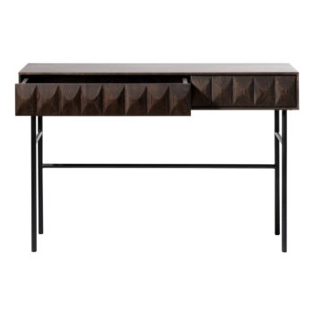 Tmavohnedý konzolový stolík s doskou v dubovom dekore 39x117 cm Latina – Unique Furniture – Obrázok 2
