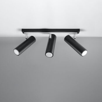 Čierne stropné svietidlo 6x45 cm Mira – Nice Lamps - Image 3