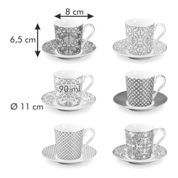Porcelánové šálky v zlatej farbe v súprave 6 ks My Coffee – Tescoma - Image 3
