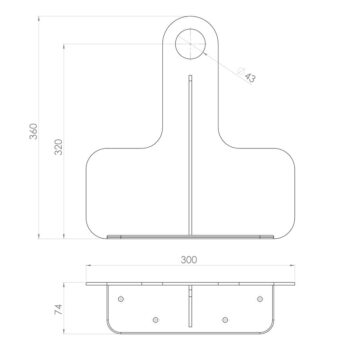 Čierny oceľový závesný podstavec pod umývadlo 30x7 cm Tetris – Sapho - Image 4