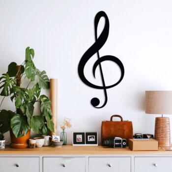 Čierna nástenná dekorácia Wallity Treble Clef – Obrázok 2