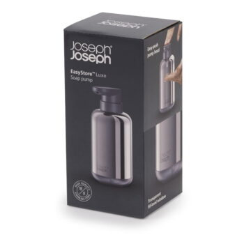Dávkovač mydla z nehrdzavejúcej ocele v lesklo striebornej farbe 300 ml EasyStore Luxe – Joseph Joseph – Obrázok 9